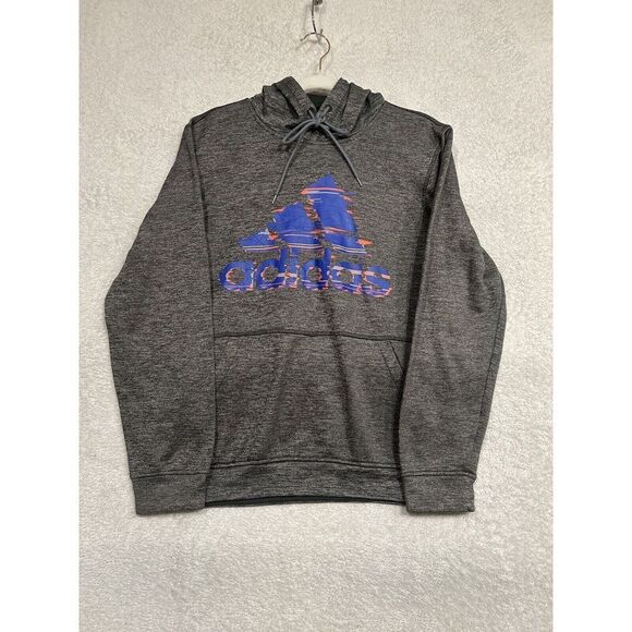 Adidas Hoodie Logo‎ Pull Over Sports Sweatshirt,  Gray Womens Small - Picture 1 of 12
